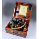 A Sextant, 1930's by Heath & Co. Ltd, New Eltham London, No. P.301, with silvered scale, contained