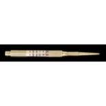 A 9ct Gold and Enamel, Perpetual Calendar Gravity Drop Mechanical Pencil, Early 20th Century, by