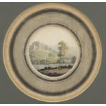 Early 19th Century English School - Eight small aquatints - Views of Derbyshire, three with mounts