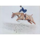 After Cecil Aldin (1870-1935) - Two coloured lithographs - "Hunting Types" - Huntsmen taking wall