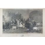 Abraham Raimbach (1766-1843) after David Wilkie - Engraving - "The Rent Day", 14.25ins x 24ins,