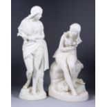 A Minton Parian Figure of Dorothea, mid 19th Century, designed by John Bell, with raised stamp