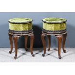 A Pair of Late 19th/Early 20th Century Continental Vase Stands, of twelve sided form with applied