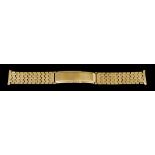 A 9ct Gold Flip Lock Watch Bracelet, 170mm overall (closed), to fit 20mm lugs, gross weight 25.6g