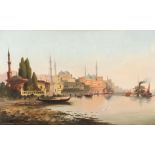 Karl Kaufmann (Austria 1843-1901) - Two oil paintings - Views of Constantinople, signed F. Herink,