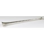 An Edward VII Silver Hunting Horn, makers mark rubbed, London 1909, with triple moulded body, 12ins,