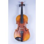 A German Schuster & Co., Full Size Violin, 1899, with two piece back, back measurement excluding