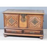 A Late 19th/Early 20th Century Walnut Mule Chest in the Spanish Style, with ornate brass