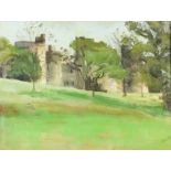 Early 20th Century English School - Oil painting - Bodiam Castle, indistinctly signed, 11.25ins x