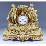 A Late 19th Century French Gilt Metal Cased Mantel Clock, by Japy Freres, No. 9254, the 3.25ins