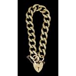 A 9ct Gold Curb Link Bracelet, with padlock clasp, 190mm overall, gross weight 45.4g