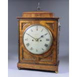 A William IV Mahogany and Brass Inlaid Mantel Clock, by Simson of Southampton, the 8ins diameter