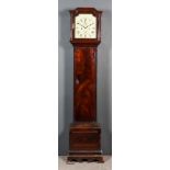 A Late 18th Century Mahogany Longcase Clock of Small Proportions, the 10ins painted metal dial