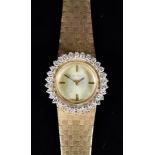 A Lady's Baylor Wristwatch, Modern, 9ct Gold Cased, the circular gold coloured dial with gold