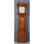 A 19th Century Oak and Mahogany Longcase Clock, by John Hallam of Nottingham, the 12ins square