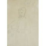 ***Stanley Spencer (1891-1959) - Pencil drawing - Three quarter length portrait of Harold Spencer,