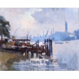 Charles Smith (1913-2003) - Pair of oil paintings - River Thames scenes, both signed and dated '97