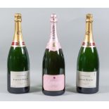 Two magnums of Laurent-Perrier Non-Vintage Champagne, and one Magnum of Lanson Non-Vintage Rose