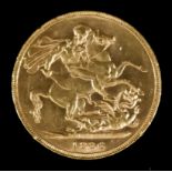 A Victoria 1886 Sovereign (Young Head - Melbourne Mint), good/fine
