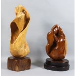 Theresa Gaston-St. John (20th/21st Century) - Two carved wood sculptures - Abstract studies on