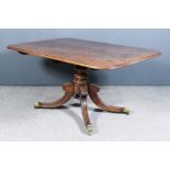 A 19th Century Mahogany Rectangular Breakfast Table, with moulded edge to top and rounded corners,