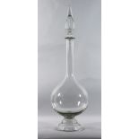A Clear Glass Chemists Carboy and Stopper, Late 19th/Early 20th Century, 35ins high