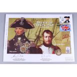A Westminster Mint Battle of Trafalgar Bicentenary Gold Coin Cover, bearing two commemorative stamps