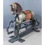 A Grey and White Dapple Painted Fibreglass Rocking Horse of Victorian Design, as featured in "The
