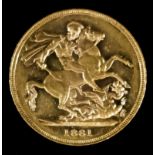 A Victoria 1881 Sovereign (Young Head - Melbourne Mint), good/fine