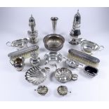 An Edward VII Silver Sugar Caster, an Elizabeth II Silver Sugar Caster, and mixed silverware, the