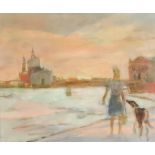 ***Nancy Carline (1909-2004) - Two oil paintings - "At Venice" - the Zattere, monogrammed and