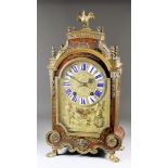 A Louis XIV Red Tortoiseshell Boulle and Gilt Brass Mounted Mantel Clock, by Andre Hory of Paris,