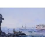 D'Esposito (19th/20th Century Maltese School) - Pair of watercolours - Views of Valletta, Malta,