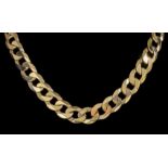 A Heavy 9ct Gold Flat Link Chain Necklace, 550mm overall, weight 92g