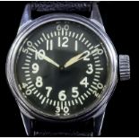 An Elgin Wristwatch, 20th Century, type A-11, Serial No. AF43-23452, the black dial with Arabic