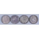 Four Half Crowns - Two George III 1817 and 1820 (Small Head), EF, Two George IV 1821 (Laurel
