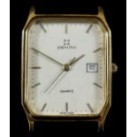 A Zenith Quartz Wristwatch, Serial No. 060531, the cream coloured dial with gold baton numerals