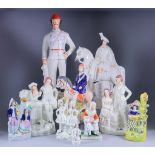 Ten Staffordshire Pottery Figures, 19th Century, including - "General Gordon", 18.25ins high, and "