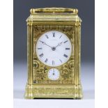 A Late 19th Century Gilt Brass Cased Carriage Clock, by Charles Oudin of Rue de la Marine & Palais