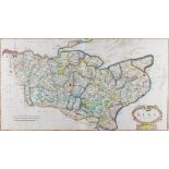 Robert Morden (1668-1703) - Coloured engraving - Map of Kent, 13.75ins x 25ins, and three 18th