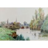 ***Alfred Fontville de Breanski (1877-1957) - Watercolour - "Abingdon on Thames", signed, 10.5ins