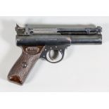 A 20th Century .22 Calibre Air Pistol by Webley & Scott, Model 'Premier', 6ins blued steel barrel,