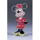 A Disney "Cabin Crew Minnie Crystal Figurine", set with coloured crystals, 3ins high, No. 0176 of
