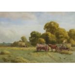 Thomas Pyne (1843-1935) - Watercolour - "Carting Hay at Dedham", signed, 9.25ins x 13.5ins, framed