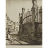 ***Sydney William Carline (1888-1929) - Three etchings - "Railings at the Sheldonian Broad Street,