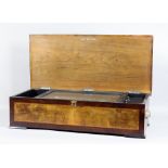 A Late 19th Century Swiss Eight Air Musical Box, with 13ins single piece steel comb and chromium