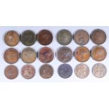 A Collection of Eighteen Pennies, including - two George III 1806, one VF, one fair, one George