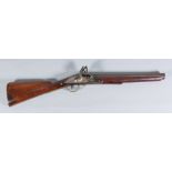 A Late 18th/Early 19th Century Flintlock Blunderbuss, with 16ins bright steel barrel, stamped