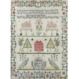 A Late George III Needlework Sampler, by Mary Shepstone "Her work in the ninth year of her age.