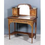 A Late Victorian Lady's Painted Mahogany and Satinwood Bonheur-du-Jour, the whole painted with